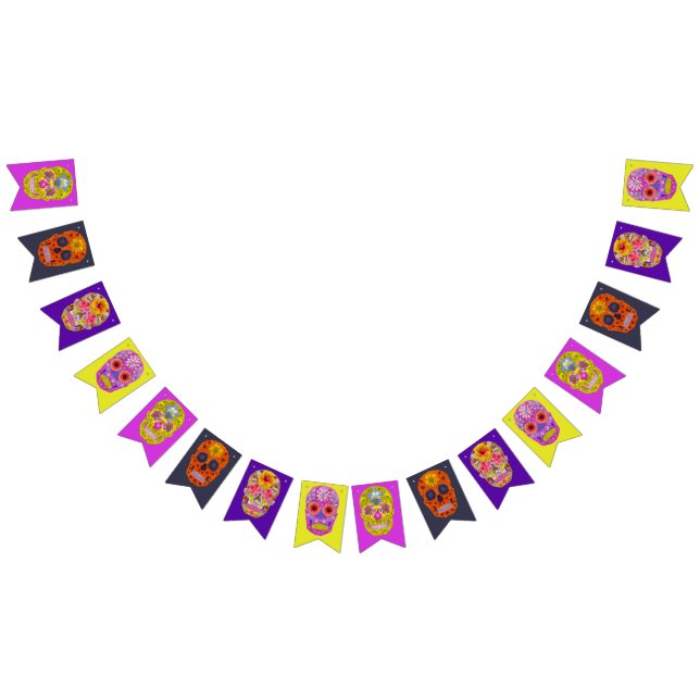 Flower Skulls Bunting (All)