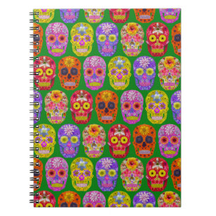 Flower Skulls Seamless Pattern 2018 Notebook