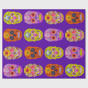 Flower Skulls Wrapping Paper