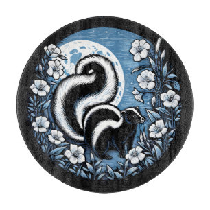 Flower Skunk Artwork Skunks Floral                 Cutting Board