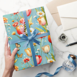 Flower Sky Garden Wrapping Paper