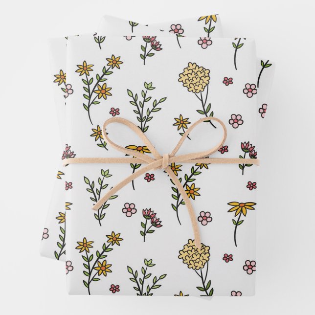 Flower Spring Blooming Floral Seamless Wrapping Paper Sheet (In situ)
