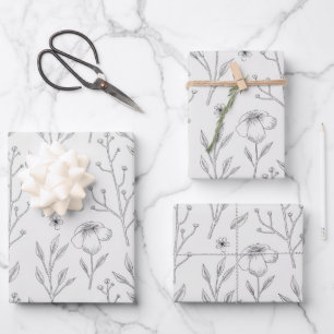 Flower Spring Blooming Floral Seamless Wrapping Paper Sheet