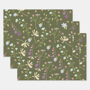 Flower Spring Blooming Floral Seamless Wrapping Paper Sheet