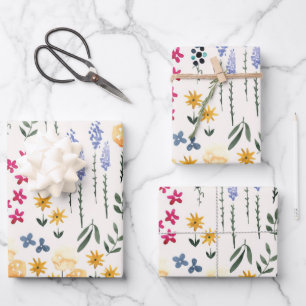 Flower Spring Blooming Floral Seamless Wrapping Paper Sheet