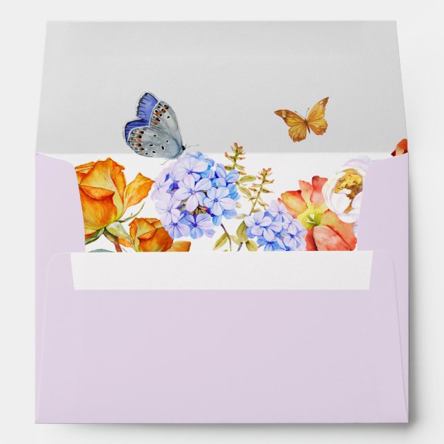 Flower spring garden butterfly  envelope (Back (Bottom))