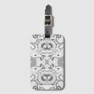 Flower Square Doodle Luggage Tag