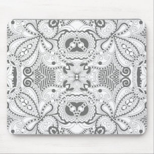 Flower Square Doodle Mouse Pad