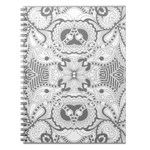 Flower Square Doodle Spiral Notebook