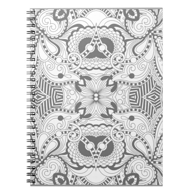 Flower Square Doodle Spiral Notebook (Front)