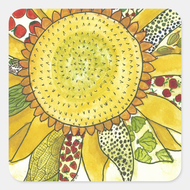 flower square sticker (Front)