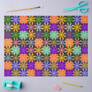 Flower Star Colourful Pattern Tissue Paper