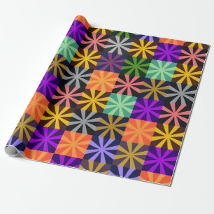 Flower Star Colourful Pattern Wrapping Paper