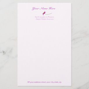 Flower stationary: 5.5 X 8.5 Stationery