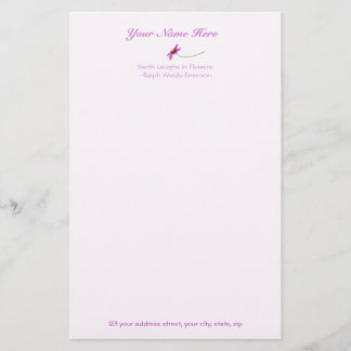 Flower stationary: 5.5 X 8.5 Stationery