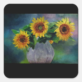 flower sticker/label square sticker