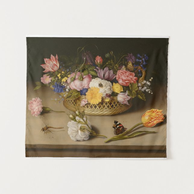 Flower Still Life Ambrosius Bosschaert Tapestry (Front (Horizontal))