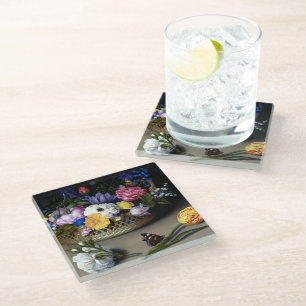 Flower Still Life Bosschaert Dutch Painting Art Glass Coaster
