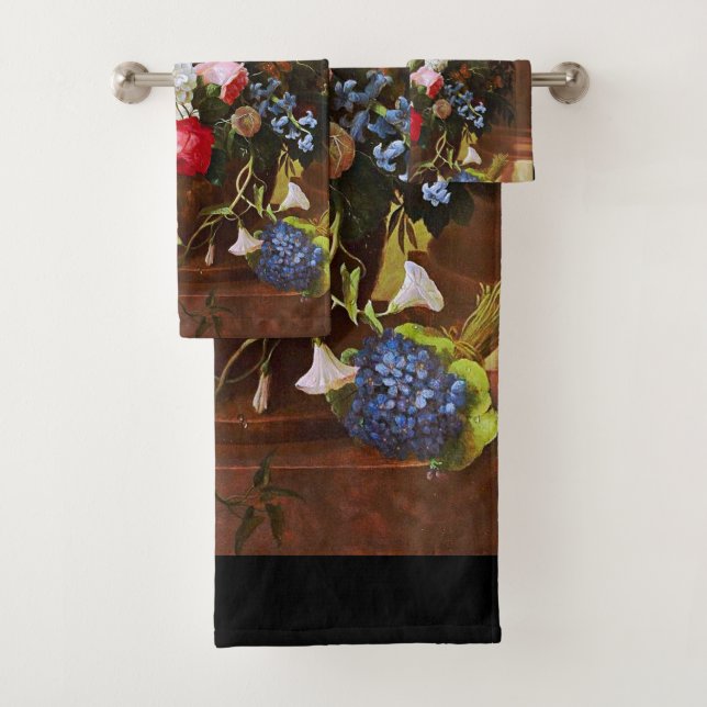 Flower Still Life Of Roses Tulips And Violets Bath Towel Set (Insitu)