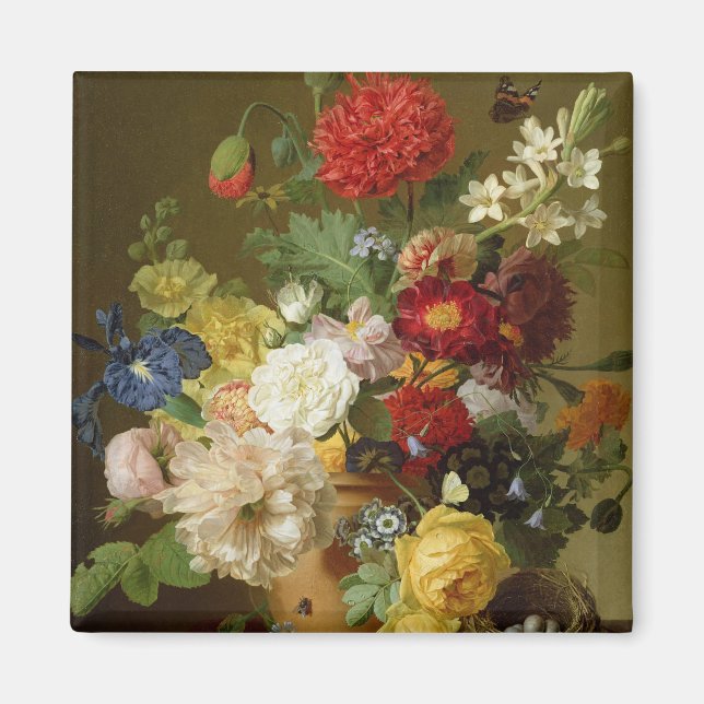 Flower Still Life on a marble ledge, 1800-01 Magnet (Front)