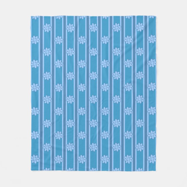 Flower Striped Fleece Blanket (Front)