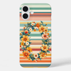 Flower Stripes Retro (O) iPhone 16 Plus Case