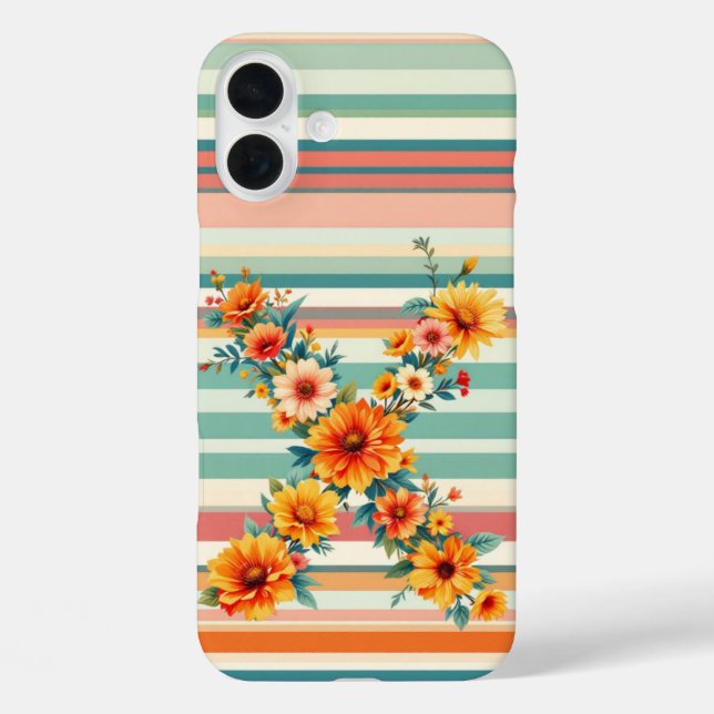 Flower Stripes Retro (X) Case-Mate iPhone Case (Back)