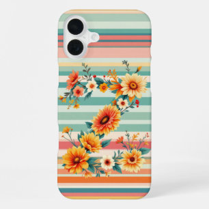 Flower Stripes Retro (Z) iPhone 16 Plus Case