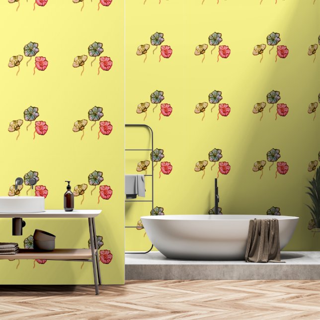 FLOWER STYLE DESIGN WALLPAPER (Bathroom)