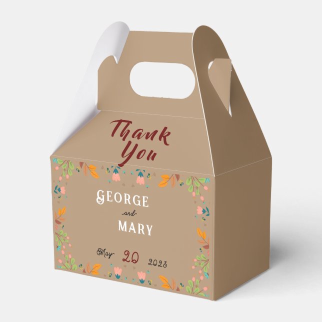 Flower style gift tags favour box (Front Side)