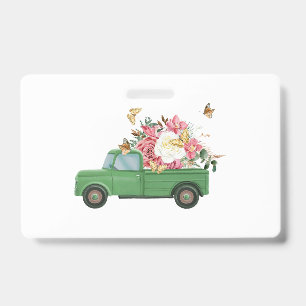 Flower Sublimation Designs ID Badge