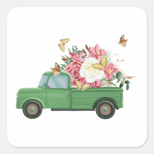 Flower Sublimation Designs Square Sticker