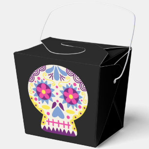 Flower Sugar Skull Black Halloween Party Favour Bo Box