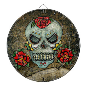 Flower Sugar Skull Dartboard