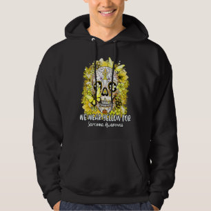 Flower Sugar Skull We Wear Yellow For Sarcoma Awar Hoodie