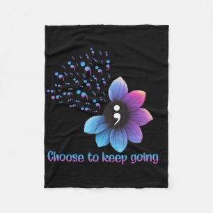 Flower Suicide Prevention Awareness Choose To Keep Fleece Blanket