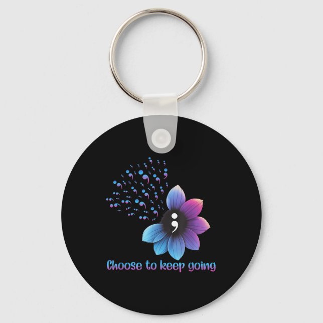 Flower Suicide Prevention Awareness Choose To Keep Key Ring (Front)