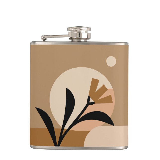 Flower Sun Boho Hip Flask (Front)