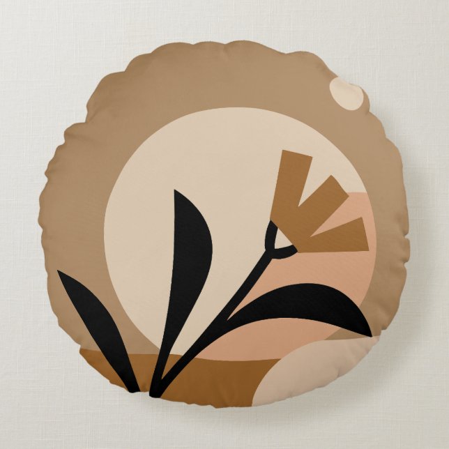 Flower Sun Boho Round Cushion (Front)