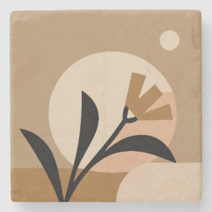 Flower Sun Boho Stone Coaster