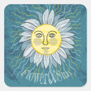 Flower & Sun - Nature Square Sticker