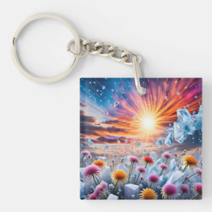 Flower Sunset Key Ring
