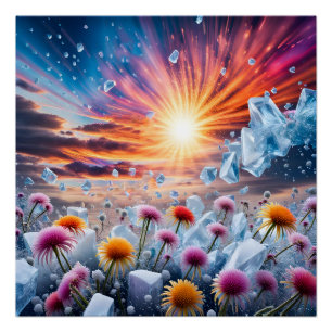 Flower Sunset Poster
