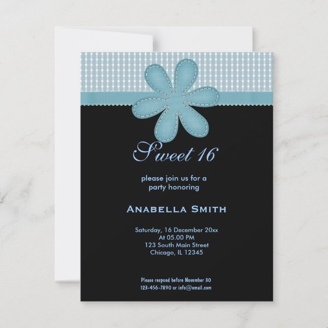 Flower Sweet 16 Invitation (Front)