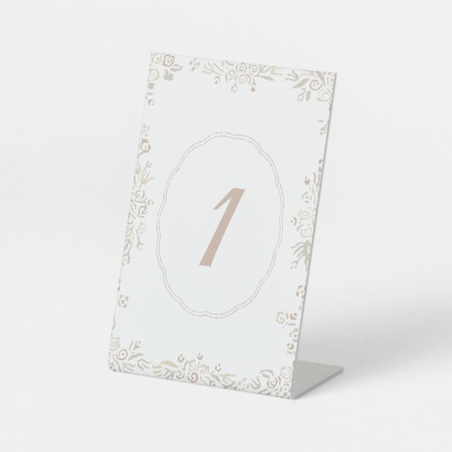 Flower Table Number Pedestal Sign (Front)