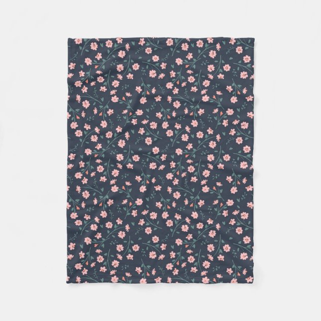 Flower Tattoos Fleece Blanket (Front)