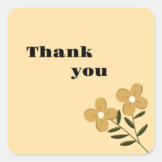 Flower thank you stickers  (Front)