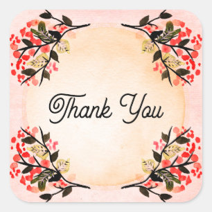 Flower Thank you stickers