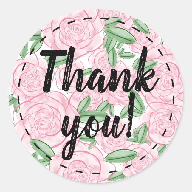 Flower Thank You Stickers - Thank You Card (Front)