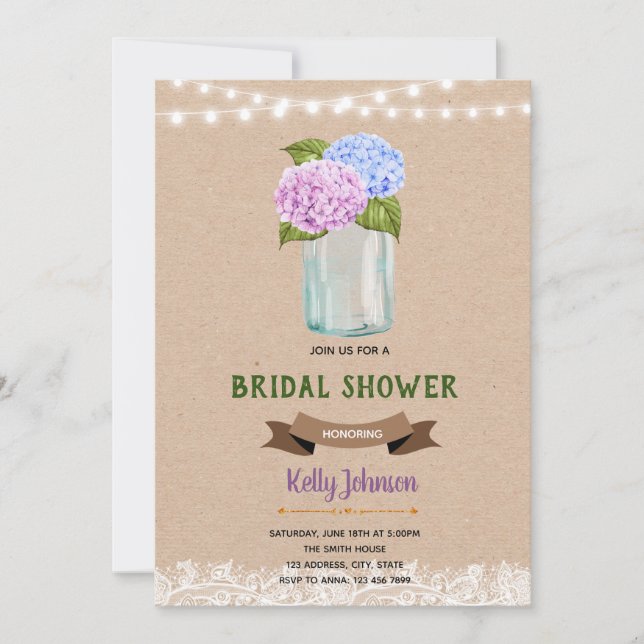 flower theme bridal shower invitation (Front)